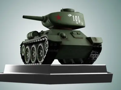 Mini T34-85 Tank  Low-poly 3D model