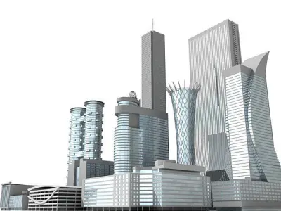 11 Achitectural Building Set 3D model