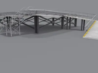 Helipad Hospital --319-- Low-poly 3D model