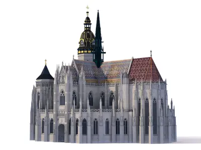 Gothic cathedral - Kosice Slovakia 3D model