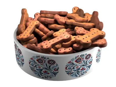 Dog food bowl 2 Low-poly 3D model