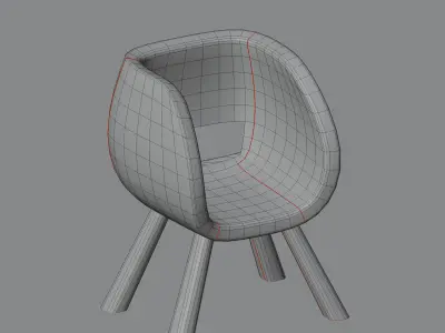 Low Poly Chair Model   Free and Optimized 950 Polygon Free low-poly 3D model