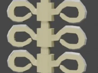 fish-sword spinal cord Low-poly 3D model