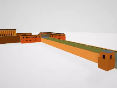 Anitkabir roman wall Low-poly 3D model