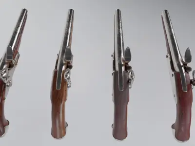 Flintlock Musket Low-poly 3D model