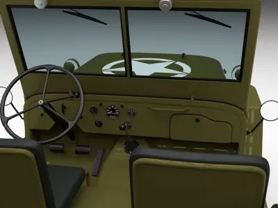 Full w chassis Jeep Willys MB Military HDRI 3D model