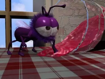 Cartoon Fly Rigged Low-poly 3D model