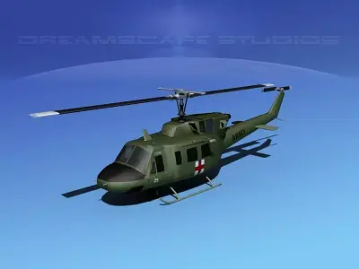 Bell UH-1N Armi Medevac 3D model