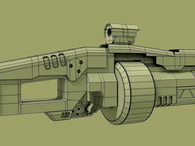 sci fi grenade launcher 3D model