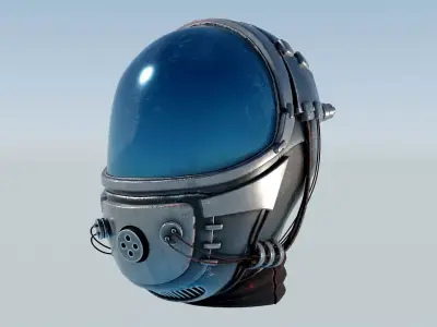 Helmet - Space Mask T2 Low-poly 3D model