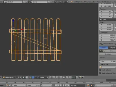 Fence wooden picket Free 3D model purchase