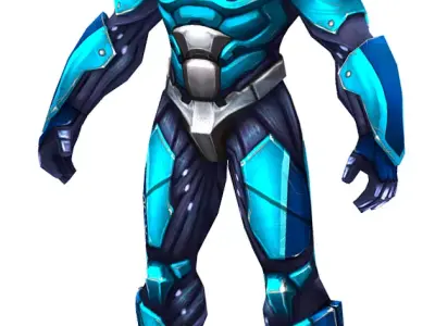 Low Poly Man Cyborg Trooper Soldier Low-poly 3D model