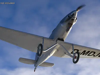 Vintage Sport Plane Junkers A-50 Junior 3D model