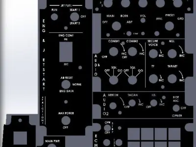 F-16 Left Hand Panels Bundle models 3D print model