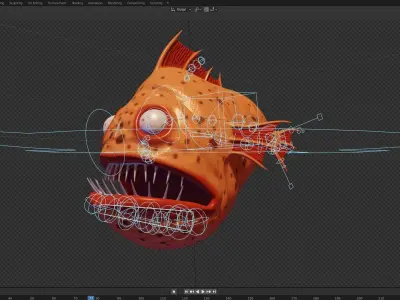 creepy fish Low-poly 3D model