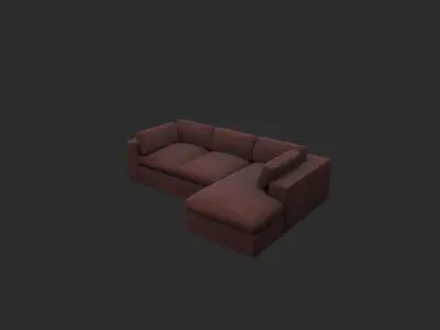 Leather sofa Free low-poly 3D model purchase