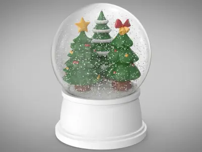 Snow Globe with Christmas Trees 2 3D model