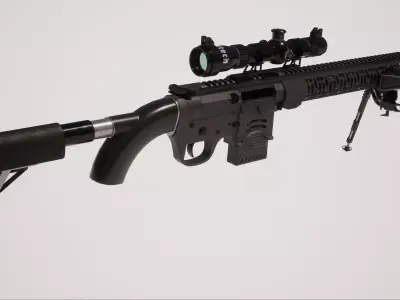 Sniper Rifle 1 Low-poly 3D model