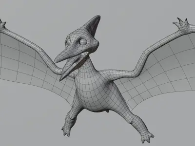 Pterosaur DinoWoo Low-poly 3D model