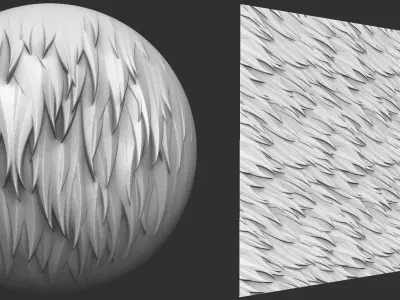 Stylized Fur VDM Brushes and Surface Noise Low-poly 3D model