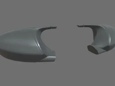 Car Mirror 08 Low-poly 3D model