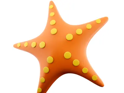 3d  brown Starfish icon 3D model