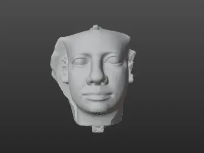Egyptian colossal granite heads 3D model