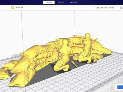 Soldier and trench for print 3D print model