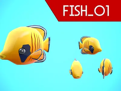 FISH 01 CARTOON STYLIZED Low-poly 3D model