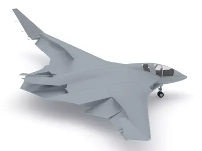Tupolev PAK DA Stealth Aircraft Strategic Bomber Low-poly 3D model