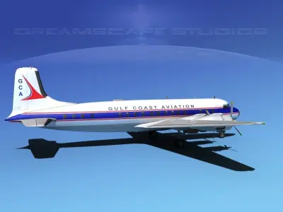 Douglas DC-7B Gulf Coast Aviation 3D model