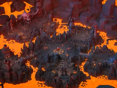 Inferno World Low-poly 3D model