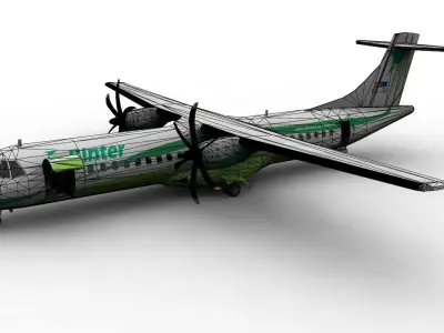 ATR 72 Low-poly 3D model