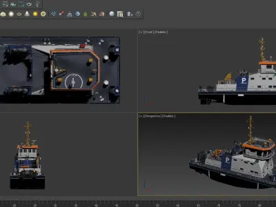 Push Boat 28m 3D model