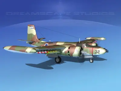 Douglas A-26K Invader IADF 3D model