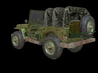 Russian military jeep 3D model