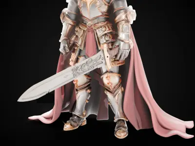 Stylized Sword - Crusader Blade - Emberbane - Game Ready 3D model