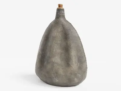 waterskin flask old leather water er1 Low-poly 3D model