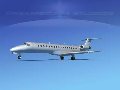 Embraer ERJ-145 Bare Metal 3D model