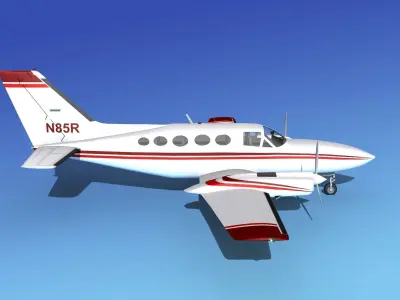 Cessna 414A Chancellor V08 3D model