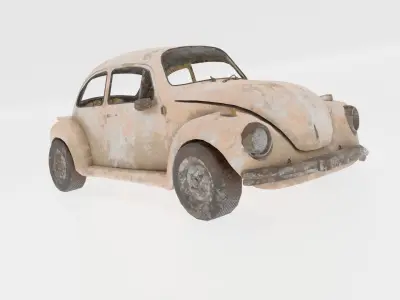  VW Beetle wreck Free 3D model
