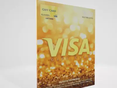50 Visa Balloon Gift Card Low-poly 3D model