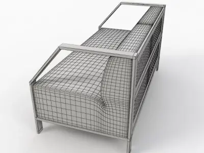 Sofa with stainless steel legs Free 3D model