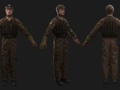 WW2 Kamikaze Pilot Uniform Marvelous Designer Clo 3D project 3D model