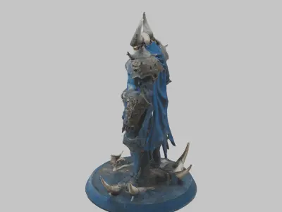 Medieval Armored Skeleton Figure Low-poly 3D model