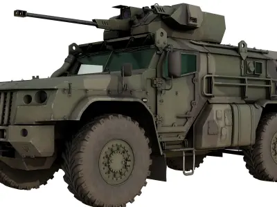 Typhoon VDV K-4836 Russian APC Full interior PBR Game Ready  Low-poly 3D model