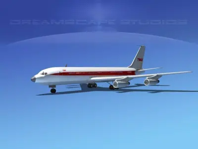 Boeing 707 TWA 3D model