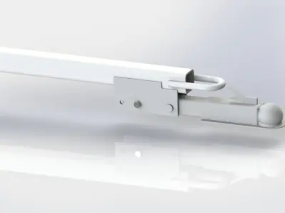 Square towbar with collapsible hitch Free 3D model