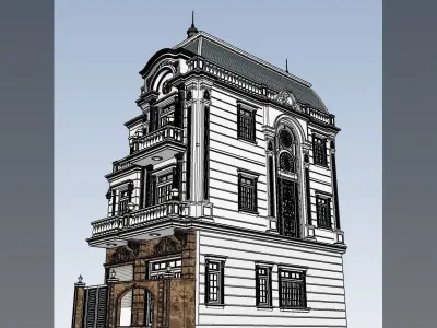 Classic house 3D model 9