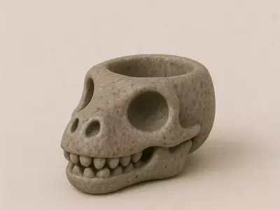 Skull Planter 3D Model Gothic Dinosaur Skull Flower Pot 3D print model